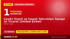 Burdur Çavdır Enerji ve İnşaat Yatırımları Ltd. Şti. 1 beden işçisi geçici işçi alımı ilanı