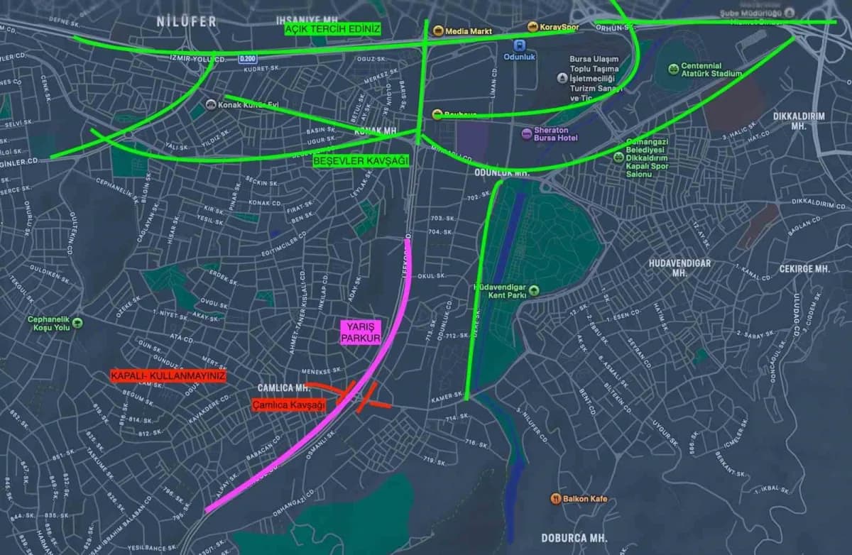 Bursa’da 4 Ekim 2026 Pazar günü düzenlenecek 13. Eker I Run koşusu nedeniyle trafiğe kapatılacak yollar ve alternatif gü