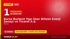 Bursa Burkent Yapı İmar Bilişim Enerji Sanayi ve Ticaret A.Ş. mimar personel alımı ilanı