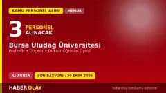 Bursa Uludağ Üniversitesi öğretim üyesi ve eleman alım ilanı 2026