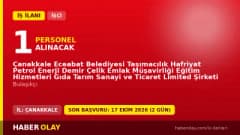 Çanakkale Eceabat Belediyesi bulaşıkçı personel alımı ilanı 2026