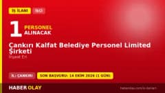 Çankırı Kalfat Belediye Personel Ltd. Şti. 1 İnşaat Eri daimi işçi alımı ilanı