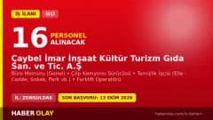 Çaybel İmar İnşaat Zonguldak Çaycuma 16 geçici işçi alımı ilanı