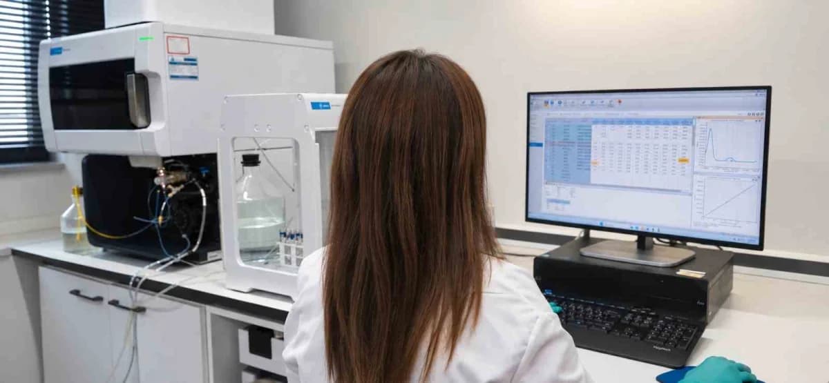 Çayeli Bakır Analiz Laboratuvarı iç mekanında laboratuvar cihazları ve çalışanlar