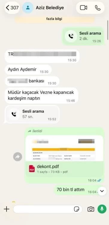 70 bin TL'lik rüşvet dekontu dosyada