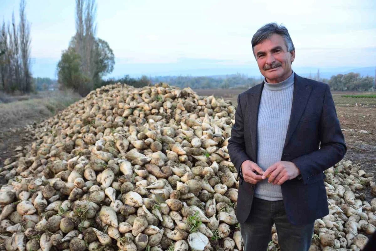 Çorum’da şeker pancar üreticisi 58 yaşındaki Mustafa Ertuğrul'un pancar yetiştirenlerin zarar ettiği