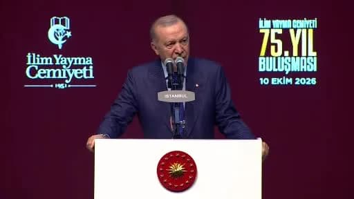 Cumhurbaşkanı Recep Tayyip Erdoğan, İstanbul Kongre Merkezi’nde İlim Yayma Cemiyeti 75. Yıl Buluşması’nda konuşma yapark