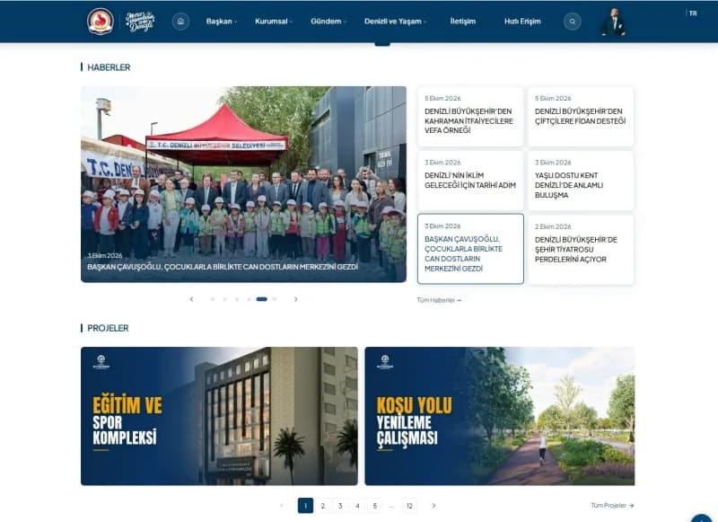 Denizli Büyükşehir Belediyesi, vatandaş odaklı hizmet anlayışını dijital dünyaya taşıyarak resmi internet sitesini yenil