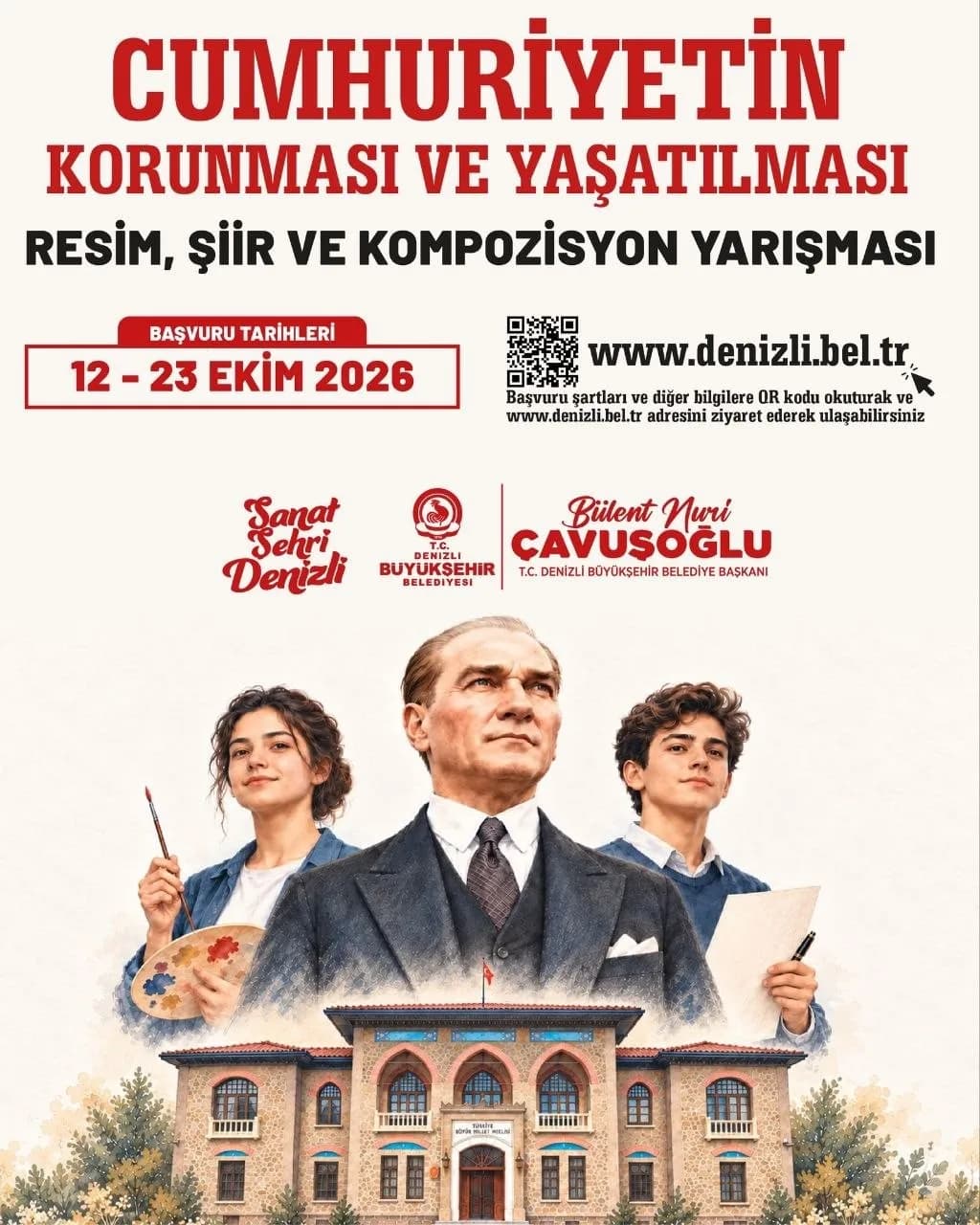 Denizli Büyükşehir Belediyesi, genç nesillerin Cumhuriyet bilincini, Vatan sevgisini ve Atatürk ilkelerini Sanat ve edeb
