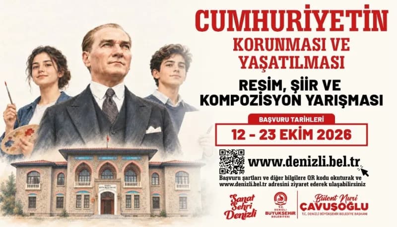 Denizli Büyükşehir Belediyesi tarafından Cumhuriyet’in 103. yılına özel düzenlenen resim, şiir ve kompozisyon yarışmasın