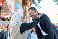 Denizli Kale ilçesinde açılan Gülbağlık yolunda kurdele kesme töreni ve bölge halkının katılımı