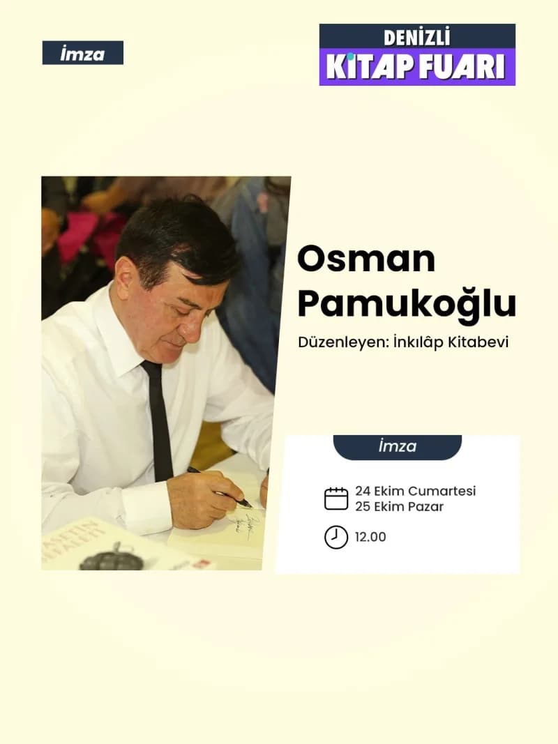 Denizli Büyükşehir Belediyesi’nin ev sahipliğinde, TÜYAP ve Türkiye Yayıncılar Birliği iş birliğiyle 17-25 Ekim 2026 tar