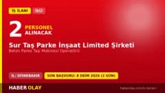 Diyarbakır Sur Taş Parke İnşaat Ltd. Şti. beton parke taşı makinesi operatörü iş ilanı