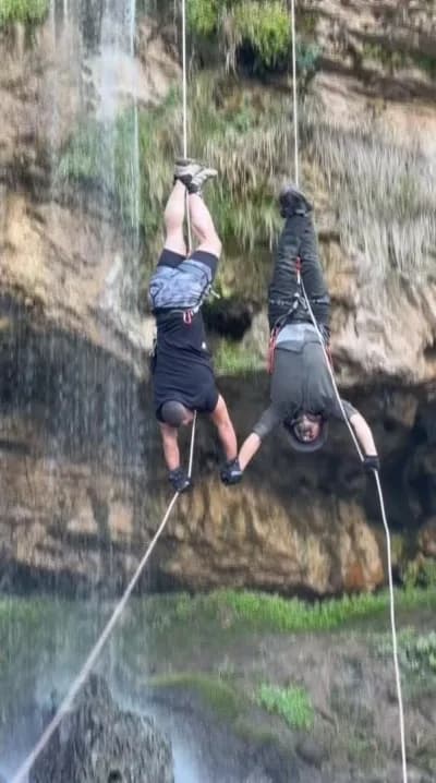 Sivas Yıldız Şelalesi'nden ip ile iniş yapan doğa sporcusu Selahattin Güngördü