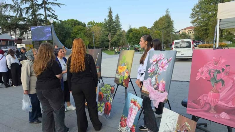 Düzce Güzel Sanatlar Lisesi Okul yönetimi geçen eğitim ve öğretim yılında öğrencilerin yaptıkları resimleri bu yıl sene