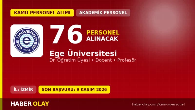 Ege Üniversitesi öğretim üyesi alımı için başvuru süreci ve kadro detayları