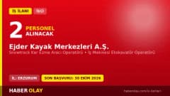Ejder Kayak Merkezleri A.Ş Erzurum iş makinesi operatörü alımı ilanı