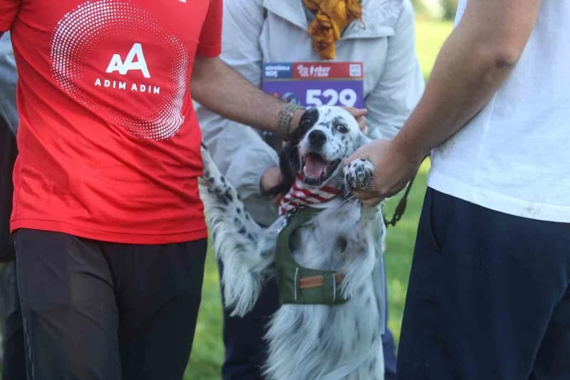 Bursa'da bu yıl 13'üncüsü düzenlenen Eker ı Run kapsamında ilk kez gerçekleştirilen "Köpeğinle Koş" etkinliği, yüzlerce