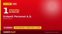 Erdemli Personel A.Ş. Mersin Erdemli 1 beden işçisi geçici işçi alımı ilanı