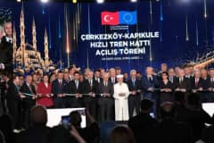 Cumhurbaşkanı Erdoğan, Halkalı-Kapıkule Hızlı Tren Hattı açılış töreninde konuşma yapıyor