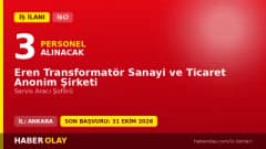 Eren Transformatör Sanayi ve Ticaret A.Ş. servis aracı şoförü alımı ilanı