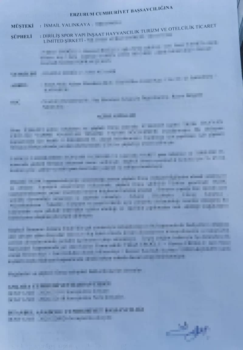 Kovancılar, Erzurum, Ankara ve istanbul anadolu Cumhuriyet başsavcılıklarına sunulan suç duyurusu dilekçelerinde, şüphel