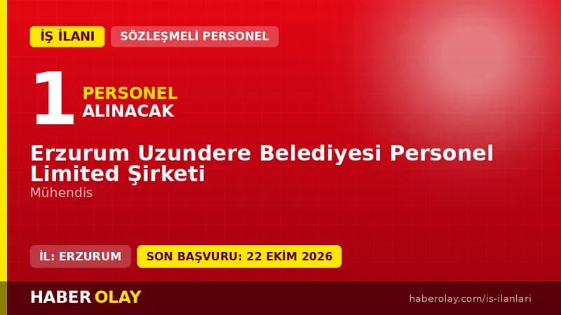 Erzurum Uzundere Belediyesi Personel Limited Şirketi mühendis personel alımı ilanı