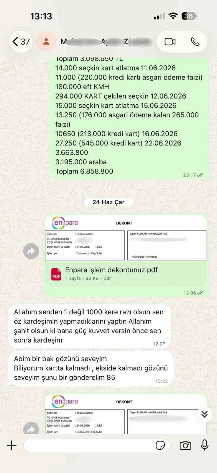 Şüphelinin madur Furkan ile görüşmesi