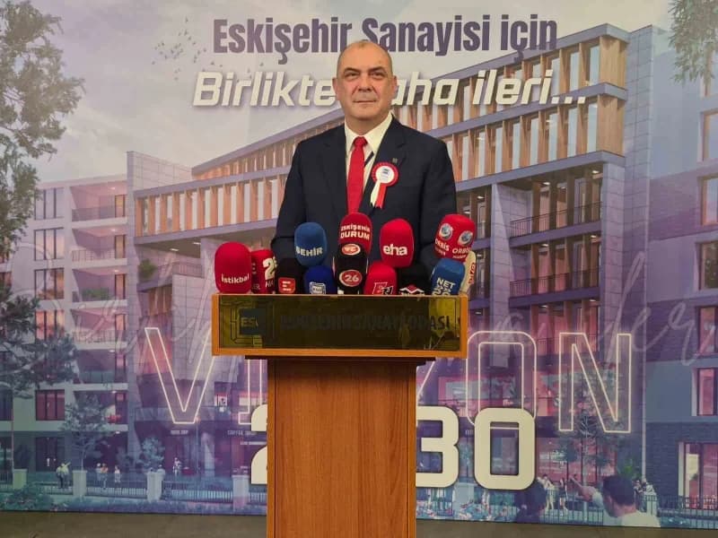 Eskişehir Sanayi Odası (ESO) başkanlık seçimlerinde güven tazeleyerek yeniden başkan seçilen Celalettin Kesikbaş