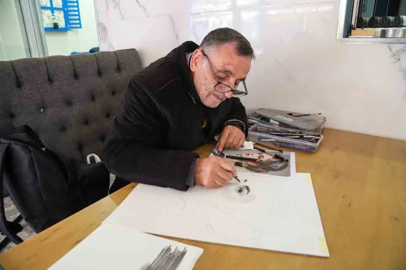 Gümüşhane’de doğan ressam Fikret Bozkır, emeklilik yıllarında ustalardan aldığı eğitimlerle portre sanatında kendisini g