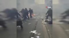 Fransa’da lise eylemleri sırasında polis müdahalesi ve öğrencilerin protesto gösterileri