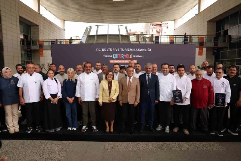 Gaziantep'te düzenlenen GastroAntep Kültür Yolu Festivali açılış töreninden bir görüntü