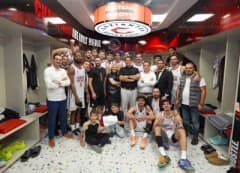Gaziantep Basketbol oyuncuları Kamil Ocak Spor Salonu’nda Yalova Haremspor maçında mücadele ediyor