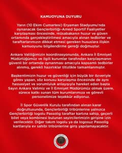 Gençlerbirliği ve Amed SF futbolcularının maç öncesi sahada yer aldığı görüntü
