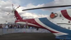 GÖKBEY helikopteri Şanlıurfa semalarında Fırat Nehri üzerinde süzülürken kokpit kamerasından çekilen görüntü