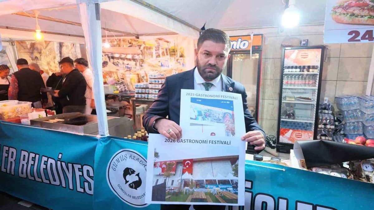 Niğde 6. Gastronomi Festivali alanında Gümüşler Belediyesi standı ve brandası