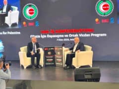 HAK-İŞ Genel Başkanı Mahmut Arslan, Ankara'da düzenlenen Filistin için Dayanışma programında