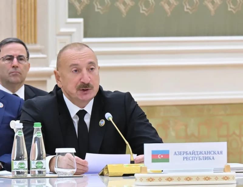 Azerbaycan Cumhurbaşkanı İlham Aliyev, Azerbaycan ve Orta Asya Devlet Başkanları 8. İstişare Toplantısı’na katılmak üzer