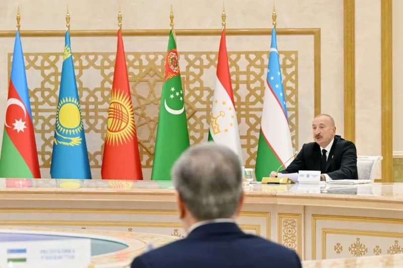 Azerbaycan Cumhurbaşkanı İlham Aliyev, Azerbaycan ve Orta Asya Devlet Başkanları 8. İstişare Toplantısı’na katılmak üzer