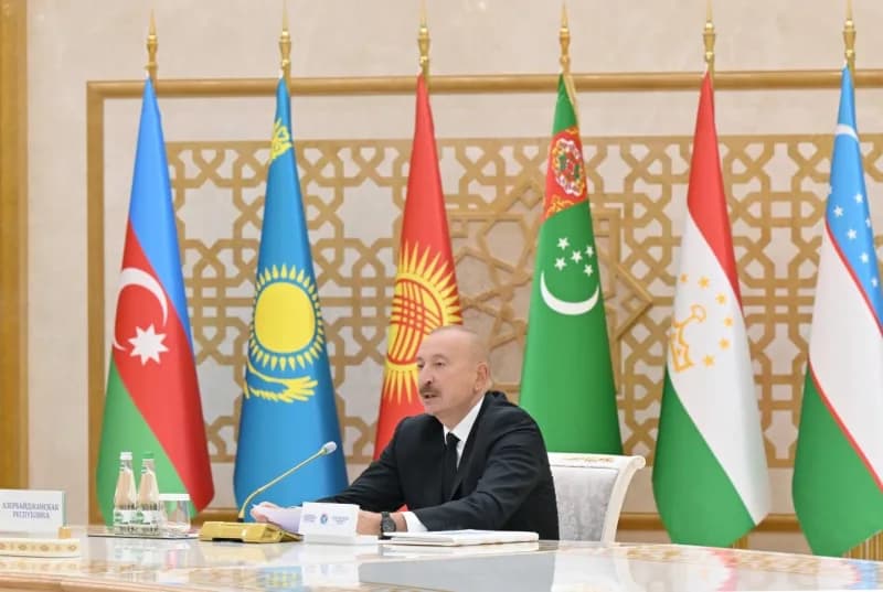 Azerbaycan Cumhurbaşkanı İlham Aliyev, Azerbaycan ve Orta Asya Devlet Başkanları 8. İstişare Toplantısı’na katılmak üzer
