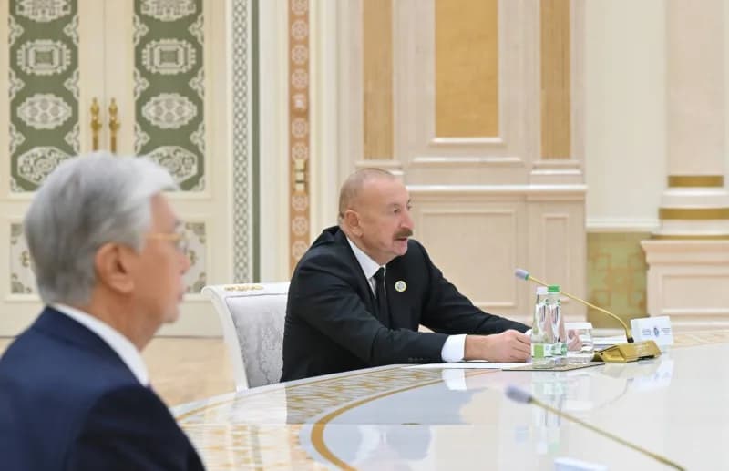 Azerbaycan Cumhurbaşkanı İlham Aliyev, Azerbaycan ve Orta Asya Devlet Başkanları 8. İstişare Toplantısı’na katılmak üzer
