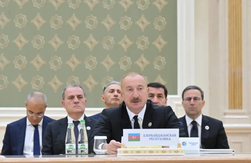 Azerbaycan Cumhurbaşkanı İlham Aliyev, Azerbaycan ve Orta Asya Devlet Başkanları 8. İstişare Toplantısı’na katılmak üzer