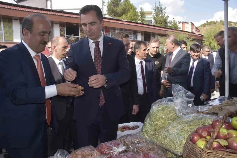 Bitlis Hizan ilçesinde düzenlenen Karakovan Balı Hasadı Festivali stantları ve ziyaretçiler