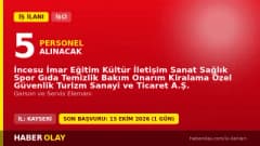İncesu İmar A.Ş. 5 garson ve servis elemanı kısmi zamanlı iş ilanı 2026