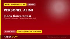 İnönü Üniversitesi öğretim elemanı alımı için başvuru belgeleri ve şartlar