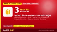 İnönü Üniversitesi öğretim elemanı alımı için başvuru duyurusu ve kadro bilgileri