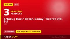 Isparta Atabey Belediyesi Ertokuş Hazır Beton 3 usta işçi alımı ilanı