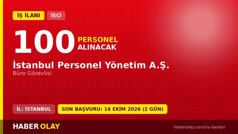 İSPER İstanbul Personel Yönetim A.Ş. büro görevlisi işçi alımı ilanı 2026