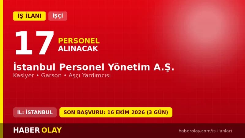İSPER İstanbul Personel Yönetim A.Ş. 17 sürekli işçi alımı ilanı başvuru detayları