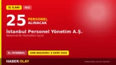 İSPER İstanbul Personel Yönetim A.Ş. 25 Veterinerlik Hizmetleri işçisi alımı ilanı